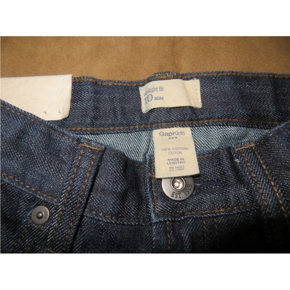 NWT Gap Kids Boys Straight Fit Skinny Dark Denim Jeans Size 10 - Picture 4 of 4